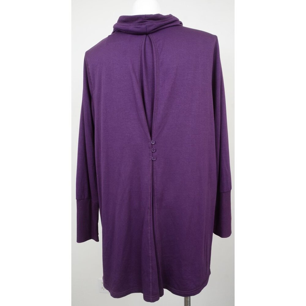 Cable & Gauge Women PLUS 2X Purple Pennant Cowl Neck‎ Long Sleeve Tunic Top NEW - Picture 4 of 12